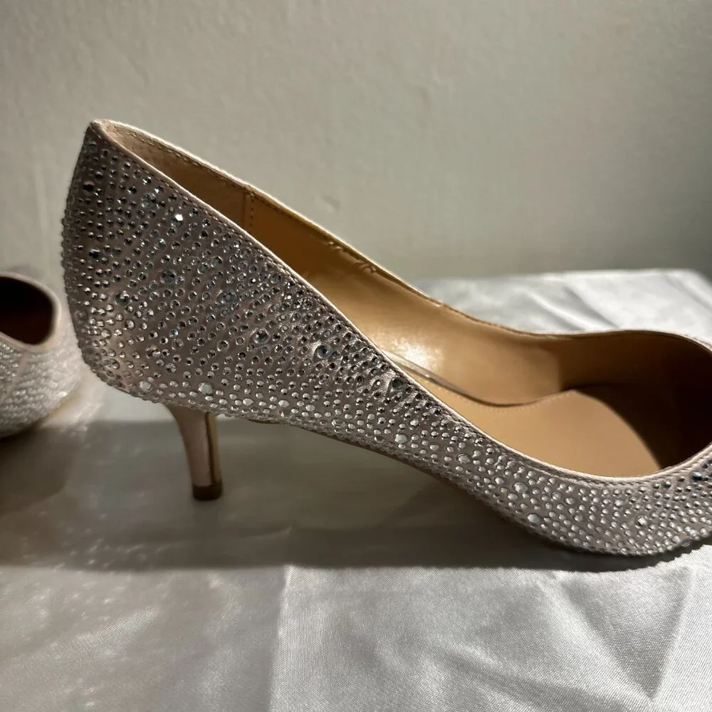 Jewel by Badgley Mischka Crystal Pointed Toe Heels - Picture 10 of 10